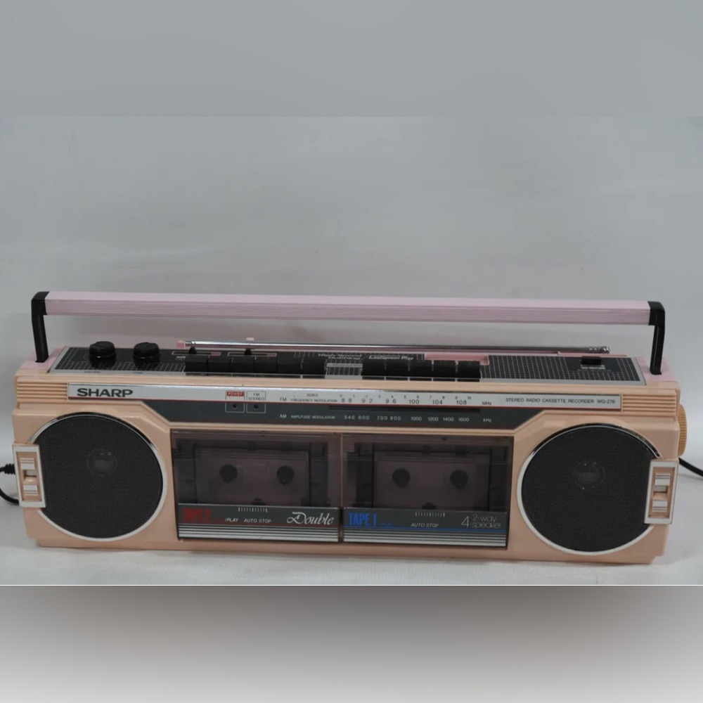 Vintage Sharp Double Cassette Player AM/FM BoomBox Ghetto Blaster
